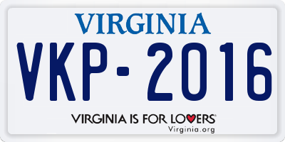 VA license plate VKP2016