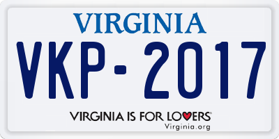 VA license plate VKP2017