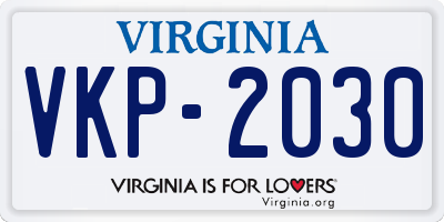 VA license plate VKP2030