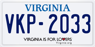 VA license plate VKP2033