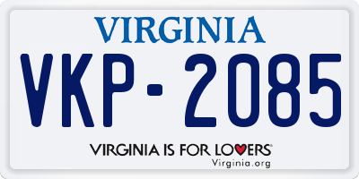 VA license plate VKP2085