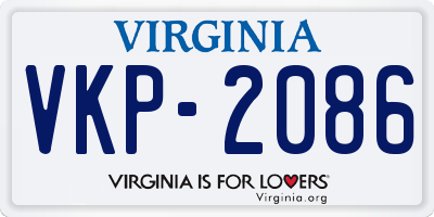 VA license plate VKP2086