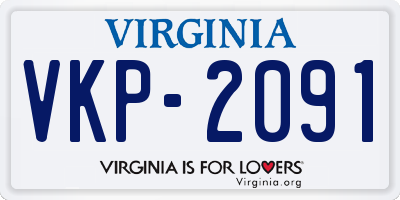 VA license plate VKP2091
