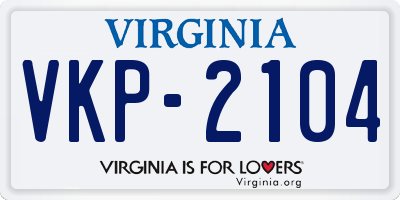 VA license plate VKP2104
