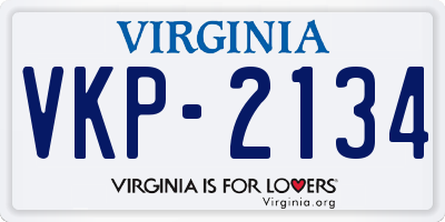 VA license plate VKP2134
