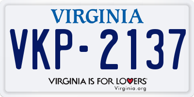 VA license plate VKP2137