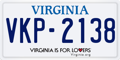 VA license plate VKP2138