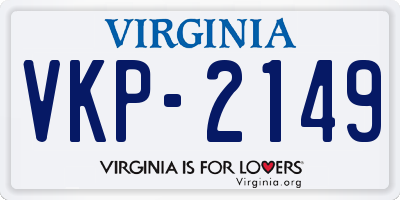 VA license plate VKP2149