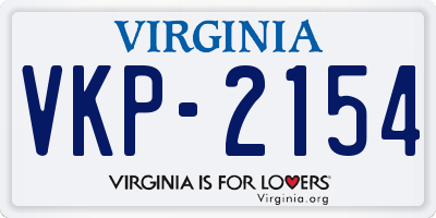 VA license plate VKP2154