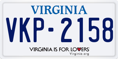VA license plate VKP2158