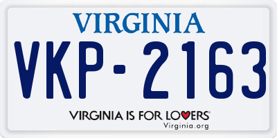 VA license plate VKP2163