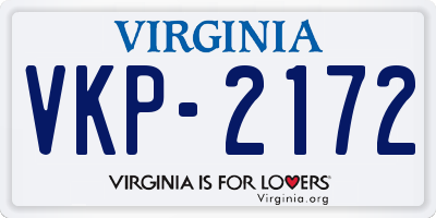 VA license plate VKP2172