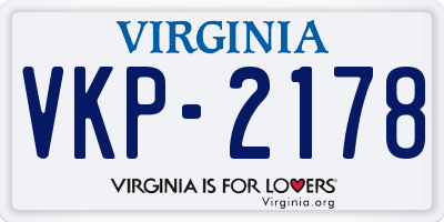 VA license plate VKP2178