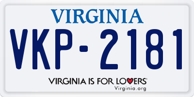 VA license plate VKP2181