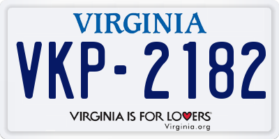 VA license plate VKP2182