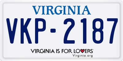 VA license plate VKP2187