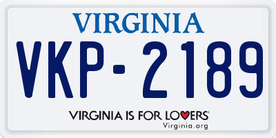 VA license plate VKP2189