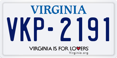 VA license plate VKP2191