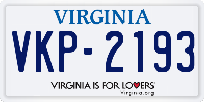 VA license plate VKP2193