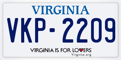 VA license plate VKP2209