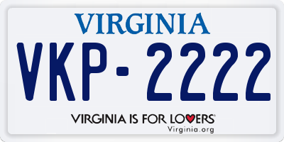 VA license plate VKP2222