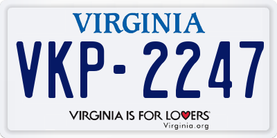 VA license plate VKP2247