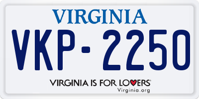 VA license plate VKP2250