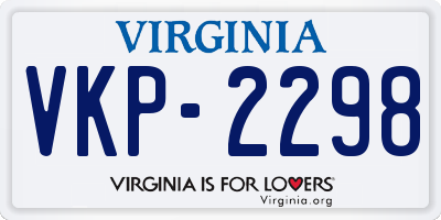 VA license plate VKP2298