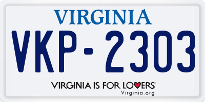 VA license plate VKP2303