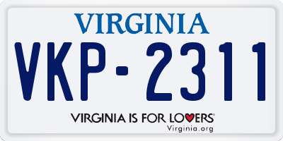 VA license plate VKP2311