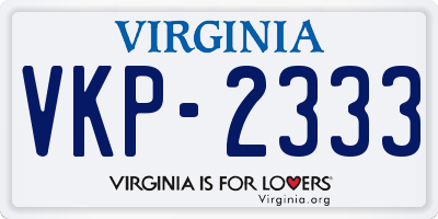 VA license plate VKP2333