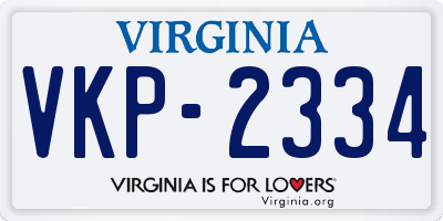 VA license plate VKP2334
