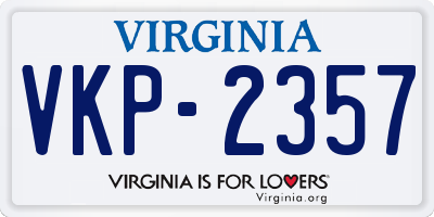 VA license plate VKP2357