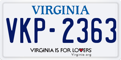 VA license plate VKP2363
