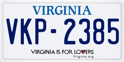 VA license plate VKP2385