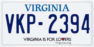 VA license plate VKP2394