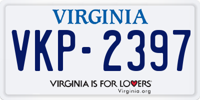 VA license plate VKP2397