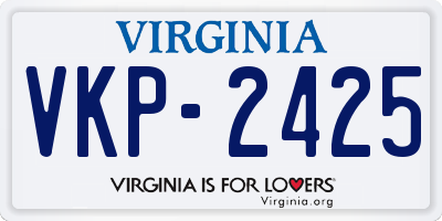 VA license plate VKP2425