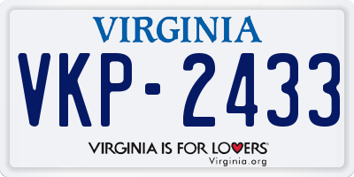 VA license plate VKP2433