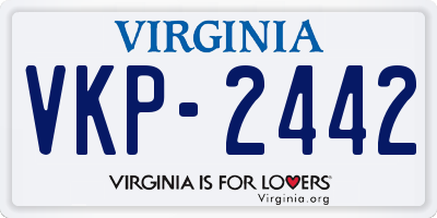 VA license plate VKP2442
