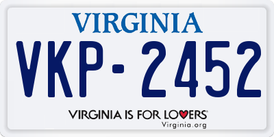 VA license plate VKP2452