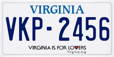VA license plate VKP2456