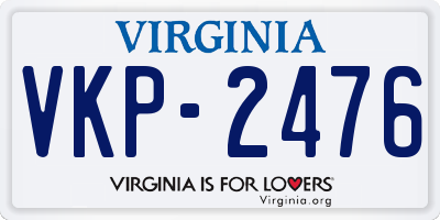 VA license plate VKP2476