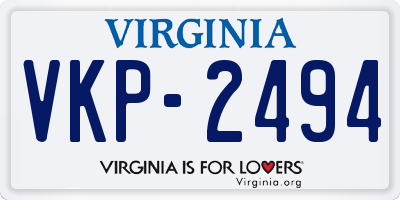 VA license plate VKP2494