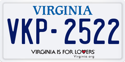 VA license plate VKP2522
