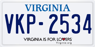 VA license plate VKP2534