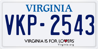 VA license plate VKP2543