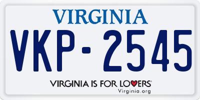 VA license plate VKP2545
