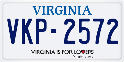 VA license plate VKP2572