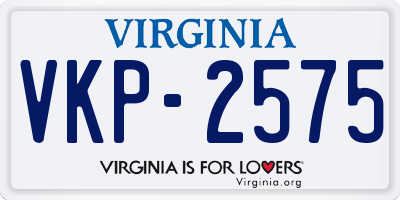 VA license plate VKP2575